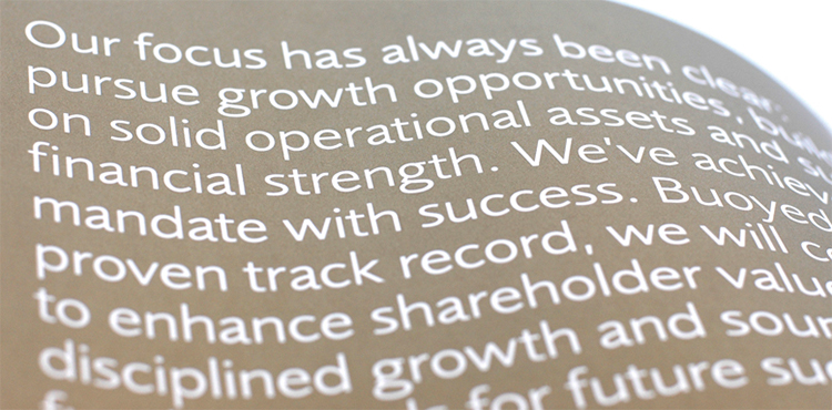 New Gold - annual report (interior detail)